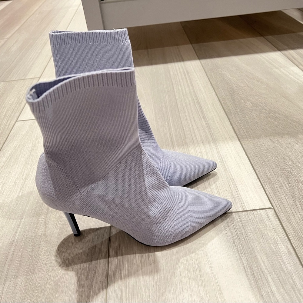 Mango lavender socks heeled boots size 36